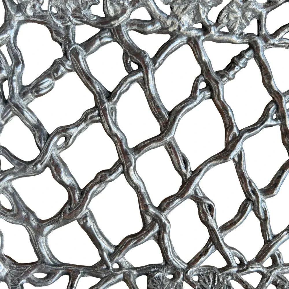 Arthur Court Grapevine Aluminum Serving Tray Openwork Lattice‎ Grape Vine Design